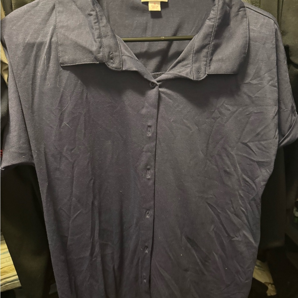 LuLaRoe Navy Button Down Shirt